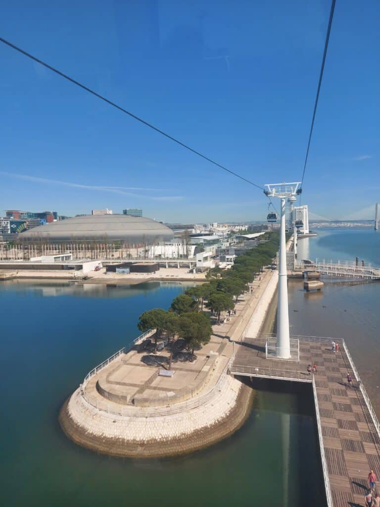 View of the Atlantic Pavilion from the cable car