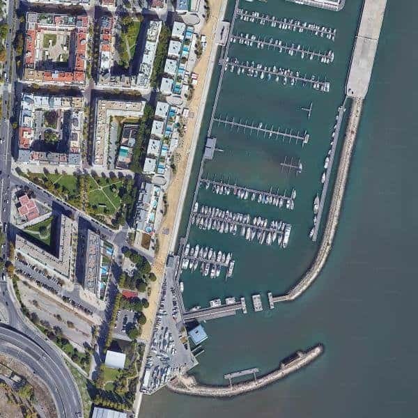 Aerial view of the marina