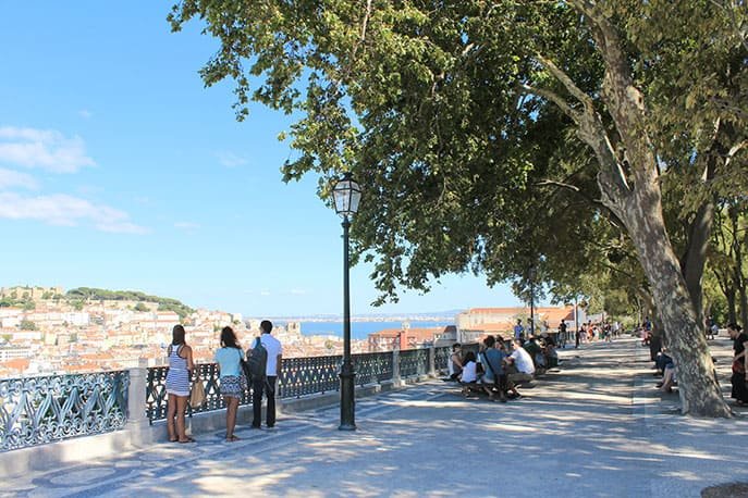 Vista de la ciudad de Lisboa y del Castillo de São Jorge