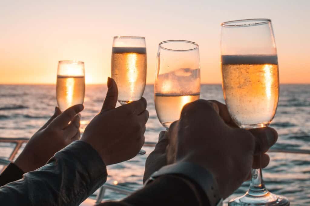 Couple’s wine tasting during a boat tour – an incredible experience